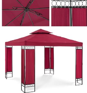 Uniprodo Pawilon ogrodowy altana namiot składany 3 x 3 x 2.6 m czerwone wino Pawilon ogrodowy altana namiot składany 3 x 3 x 2,6 m czerwone wino 1