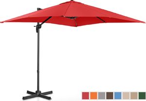 Uniprodo Parasol ogrodowy boczny na wysięgniku kwadratowy 250 x 250 cm czerwony 2