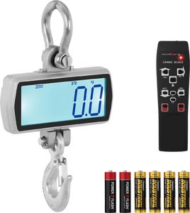 Steinberg Waga hakowa wisząca magazynowa z pilotem duży wyświetlacz LCD do 1T 1000 / 0.5 kg Waga hakowa wisząca magazynowa z pilotem duży wyświetlacz LCD do 1T 1000 / 0.5 kg 2