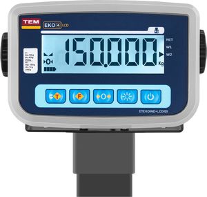 TEM Waga platformowa przemysłowa interfejs RS232 150 kg / 50 g LCD M LEGALIZACJA Waga platformowa przemysłowa interfejs RS232 150 kg / 50 g LCD M LEGALIZACJA 3