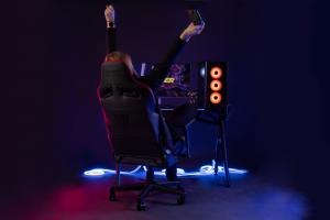 Fotel SENSE7 materiałowy Sentinel czarno-czerwony 18