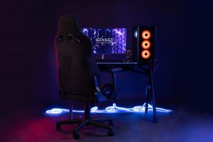 Fotel SENSE7 materiałowy Sentinel czarno-czerwony 19