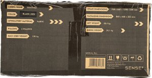 Fotel SENSE7 materiałowy Sentinel czarno-czerwony 24