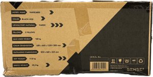 Fotel SENSE7 materiałowy Vanguard czarno-czerwony 22