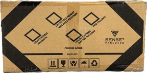 Fotel SENSE7 materiałowy Vanguard czarno-czerwony 24