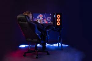 Fotel SENSE7 materiałowy Netrunner czarno-czerwony 13