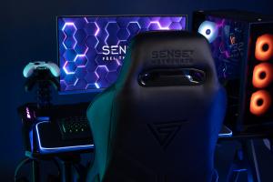 Fotel SENSE7 materiałowy Netrunner czarno-czerwony 15