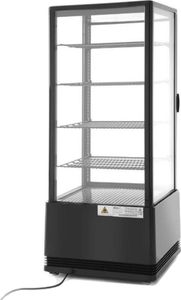 Witryna chłodnicza ARKTIC Witryna chłodnicza cukiernicza 4 półki 98L LED - czarna Witryna chłodnicza cukiernicza 4 półki 98L LED - czarna 4