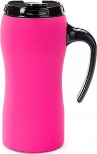 Colorissimo Kubek termiczny z rączką FLUO 450 ml gumowany (różowy) 1
