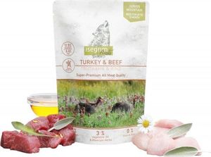 Isegrim Isegrim Junior Turkey & Beef - mokra karma dla młodych psów, indyk z salsefią i ziołami górskimi, saszetka 410g 1