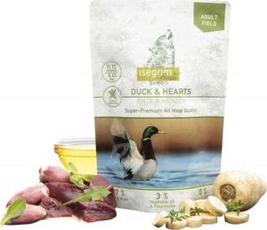 Isegrim Isegrim Adult Duck & Hearts - mokra karma dla dorosłych psów, kaczka z sercami kurzymi i warzywami, saszetka 410g 1