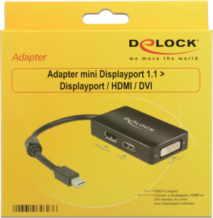 Adapter AV Delock DisplayPort Mini - DisplayPort - HDMI - DVI-D czarny (62623) 2