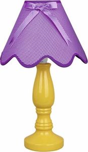 Lampa stołowa Candellux LAMPKA LOLA GABINETOWA ŻÓŁTA 1X40W E14 ABAŻUR FIOLETOWY (41-84378) Candellux 1