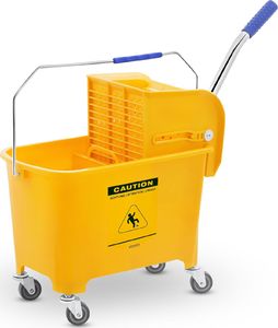 Ulsonix Wózek do sprzątania z prasą do mopa pojemnik dzielony na dwie komory 20L Wózek do sprzątania z prasą do mopa pojemnik dzielony na dwie komory 20L 2