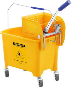 Ulsonix Wózek do sprzątania z prasą do mopa pojemnik dzielony na dwie komory 20L Wózek do sprzątania z prasą do mopa pojemnik dzielony na dwie komory 20L 3