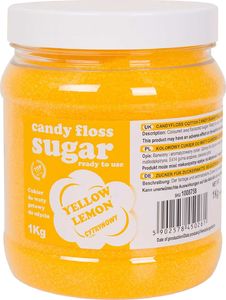 GSG24 Kolorowy cukier do waty cukrowej żółty o smaku cytrynowym 1kg Kolorowy cukier do waty cukrowej żółty o smaku cytrynowym 1kg 1