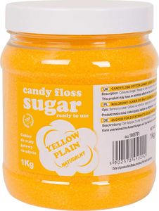 GSG24 Kolorowy cukier do waty cukrowej żółty naturalny smak waty cukrowej 1kg Kolorowy cukier do waty cukrowej żółty naturalny smak waty cukrowej 1kg 1