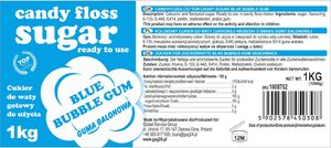 GSG24 Kolorowy cukier do waty cukrowej niebieski o smaku gumy balonowej 1kg Kolorowy cukier do waty cukrowej niebieski o smaku gumy balonowej 1kg 3