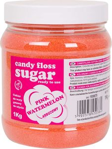 GSG24 Kolorowy cukier do waty cukrowej różowy o smaku arbuzowym 1kg Kolorowy cukier do waty cukrowej różowy o smaku arbuzowym 1kg 1