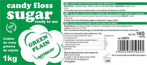 GSG24 Kolorowy cukier do waty cukrowej zielony naturalny smak waty cukrowej 1kg Kolorowy cukier do waty cukrowej zielony naturalny smak waty cukrowej 1kg 2