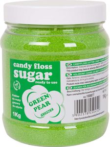 GSG24 Kolorowy cukier do waty cukrowej zielony o smaku gruszkowym 1kg Kolorowy cukier do waty cukrowej zielony o smaku gruszkowym 1kg 1