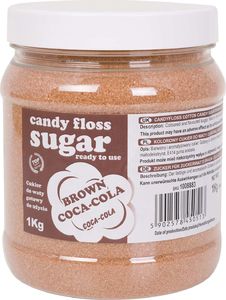 GSG24 Kolorowy cukier do waty cukrowej brązowy o smaku coca-coli 1kg Kolorowy cukier do waty cukrowej brązowy o smaku coca-coli 1kg 1
