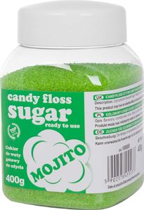 GSG24 Kolorowy cukier do waty cukrowej zielony o smaku mohito mojito 400g Kolorowy cukier do waty cukrowej zielony o smaku mojito 400g 1