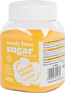 GSG24 Kolorowy cukier do waty cukrowej żółty o smaku cytrynowym 400g Kolorowy cukier do waty cukrowej żółty o smaku cytrynowym 400g 1