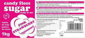 GSG24 Kolorowy cukier do waty cukrowej różowy o smaku truskawkowym 1kg Kolorowy cukier do waty cukrowej różowy o smaku truskawkowym 1kg 3