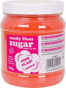 GSG24 Kolorowy cukier do waty cukrowej różowy naturalny smak waty cukrowej 1kg Kolorowy cukier do waty cukrowej różowy naturalny smak waty cukrowej 1kg 1