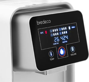 Bredeco Dystrybutor dozownik wrzątku gorącej wody z wyświetlaczem 4 filtry LED 5L 2200W Dystrybutor dozownik wrzątku gorącej wody z wyświetlaczem 4 filtry LED 5L 2200W 3