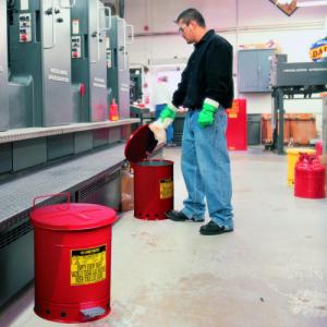 Justrite Kosz na odpady łatwopalne i zaolejone czyściwo - atesty FM / UL poj. 34L Kosz na odpady łatwopalne i zaolejone czyściwo - atesty FM / UL poj. 34L 3