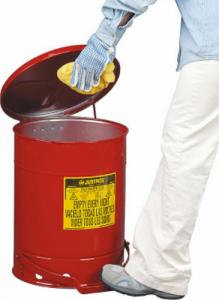 Justrite Kosz na odpady łatwopalne i zaolejone czyściwo szmaty - atesty FM / UL poj. 53L Kosz na odpady łatwopalne i zaolejone czyściwo szmaty - atesty FM / UL poj. 53L 4