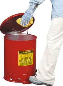 Justrite Kosz na odpady łatwopalne i zaolejone czyściwo szmaty - atesty FM / UL poj. 79L Kosz na odpady łatwopalne i zaolejone czyściwo szmaty - atesty FM / UL poj. 79L 4