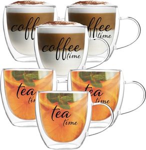 Szklanki termiczne 200 ml z uchem Coffe & Tea Time - 6szt 1