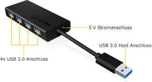 HUB USB Icy Box 4x USB-A 3.0 (IB-AC6104-B) 2
