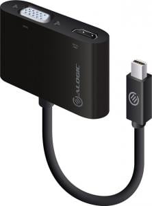 Adapter AV Alogic DisplayPort Mini - HDMI - D-Sub (VGA) czarny (MDP-VGHD4K-ADP) 1