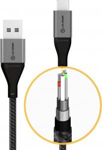 Kabel USB Alogic USB-A - USB-C 0.3 m Szary (ULCA2030-SGR) 4