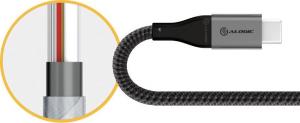 Kabel USB Alogic USB-A - USB-C 0.3 m Szary (ULCA2030-SGR) 5
