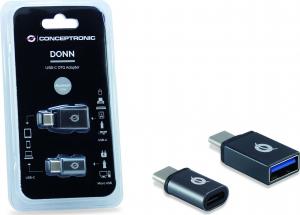Adapter USB Conceptronic DONN04G USB-C - USB Szary (DONN04G) 2