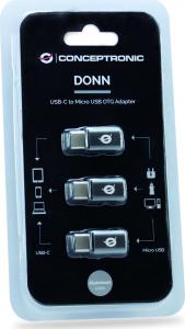 Adapter USB Conceptronic DONN05G USB-C - MicroUSB Szary  (DONN05G) 3