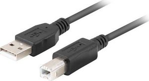 Kabel USB Lanberg USB-A - USB-B 1 m Czarny (CA-USBA-15CU-0010-BK) 1