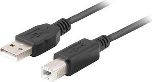 Kabel USB Lanberg USB-A - USB-B 1.8 m Czarny (CA-USBA-15CU-0018-BK) 1