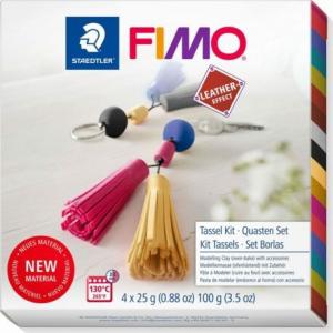 Fimo Zestaw masy plastycznej Effect Leather Breloczki 4 kostki 25g 1
