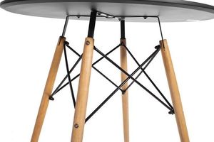 Mufart Okrągły stół ETT do kuchni, jadalni, salonu 80cm - Czarny 4