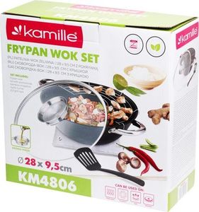 Patelnia Kamille wok Teflonowa Żeliwna 28cm 9