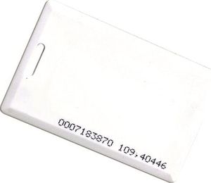 SCOT EMC-01 Karta RFID 125kHz 1,8mm z numerem (8H10D+W24A), biała, z otworem, laminowana 1