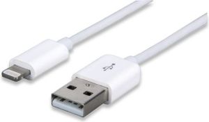 Kabel USB Manhattan USB-A - 1 m Biały (393744) 1