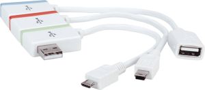 Kabel USB Manhattan USB 2.0 na microUSB / miniUSB / USB-A (gniazdo) (161657) 1