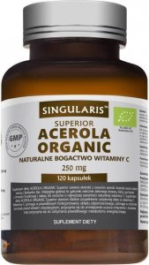 Singularis-Herbs Singularis Superior Acerola Organic Forte 250mg 120 kapsułek - Długi termin ważności! 1